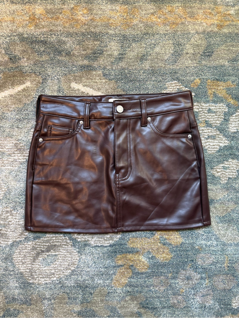 PacSun Mahogany Faux Leather Mini Skirt